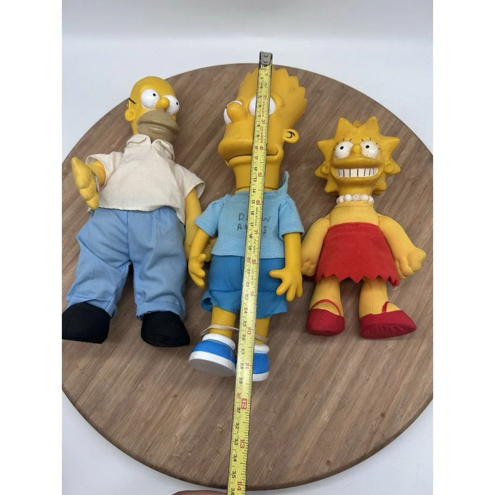 Vintage Lot of 3 The Simpsons Homer Bart Lisa 90s Plush Dolls
